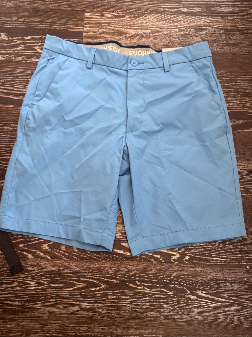 St. John's Bay Sky Blue Men's Flat-Front Performance Shorts